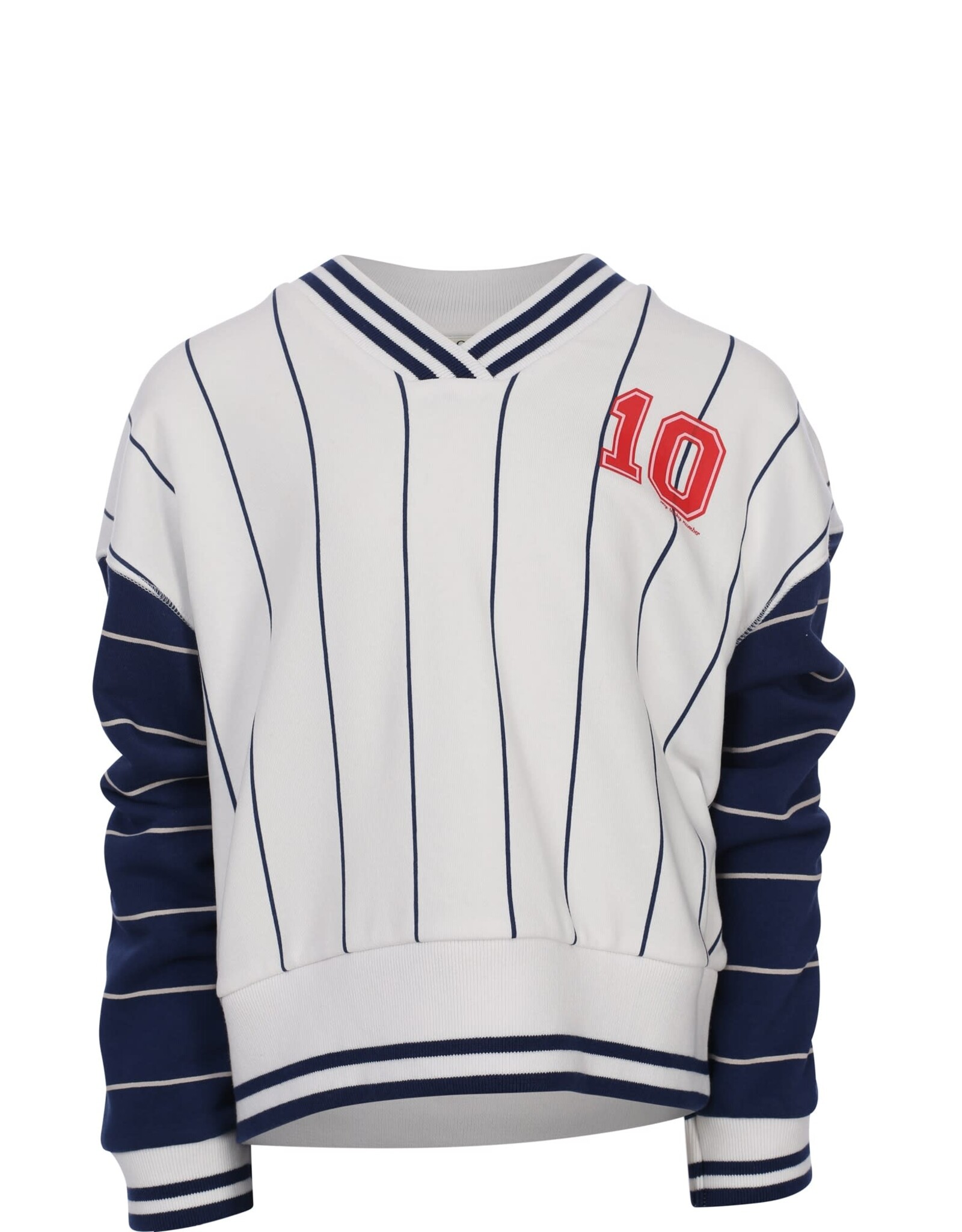 Looxs 10sixteen Stripe V neck Sweater INDIGO BLUE s26