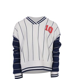 Looxs 10sixteen Stripe V neck Sweater INDIGO BLUE s26