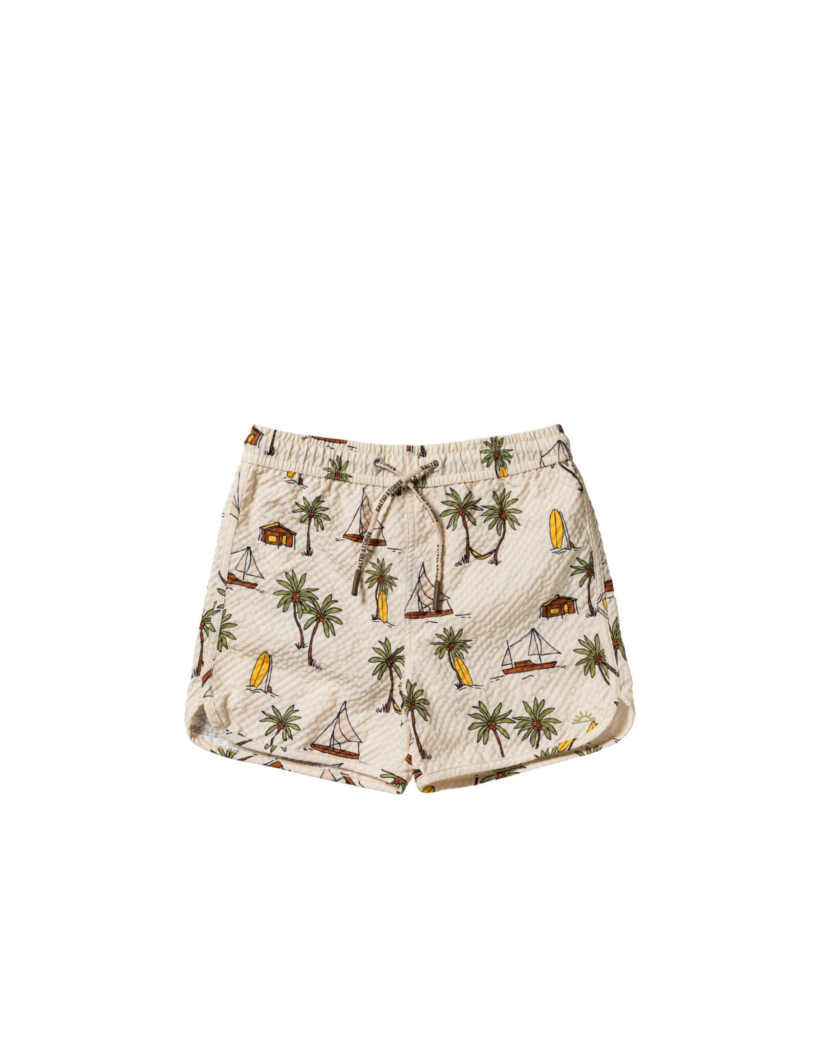 Salted Stories Sailing | Swim Shorts White Swan