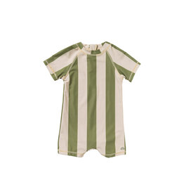 Salted Stories Wide Stripe | Shortsleeve Swimsuit Iguana
