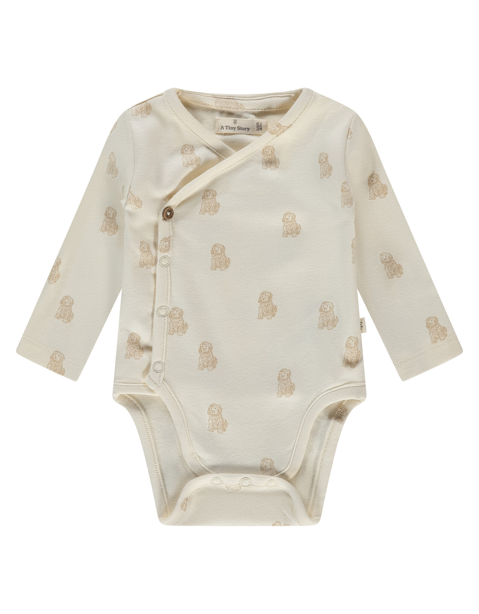 A Tiny Story baby romper long sleeve Ecru ss26