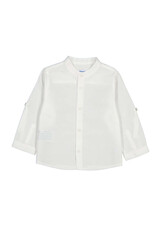 Mayoral L/s linen mao shirt  White    ss26