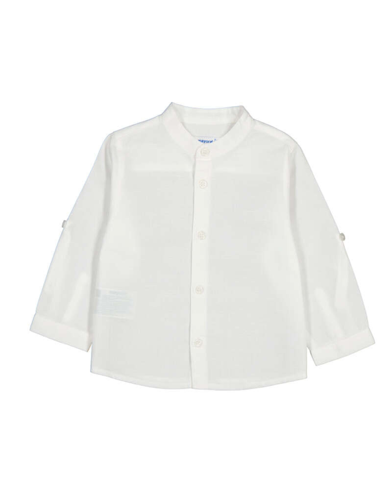 Mayoral L/s linen mao shirt  White    ss26
