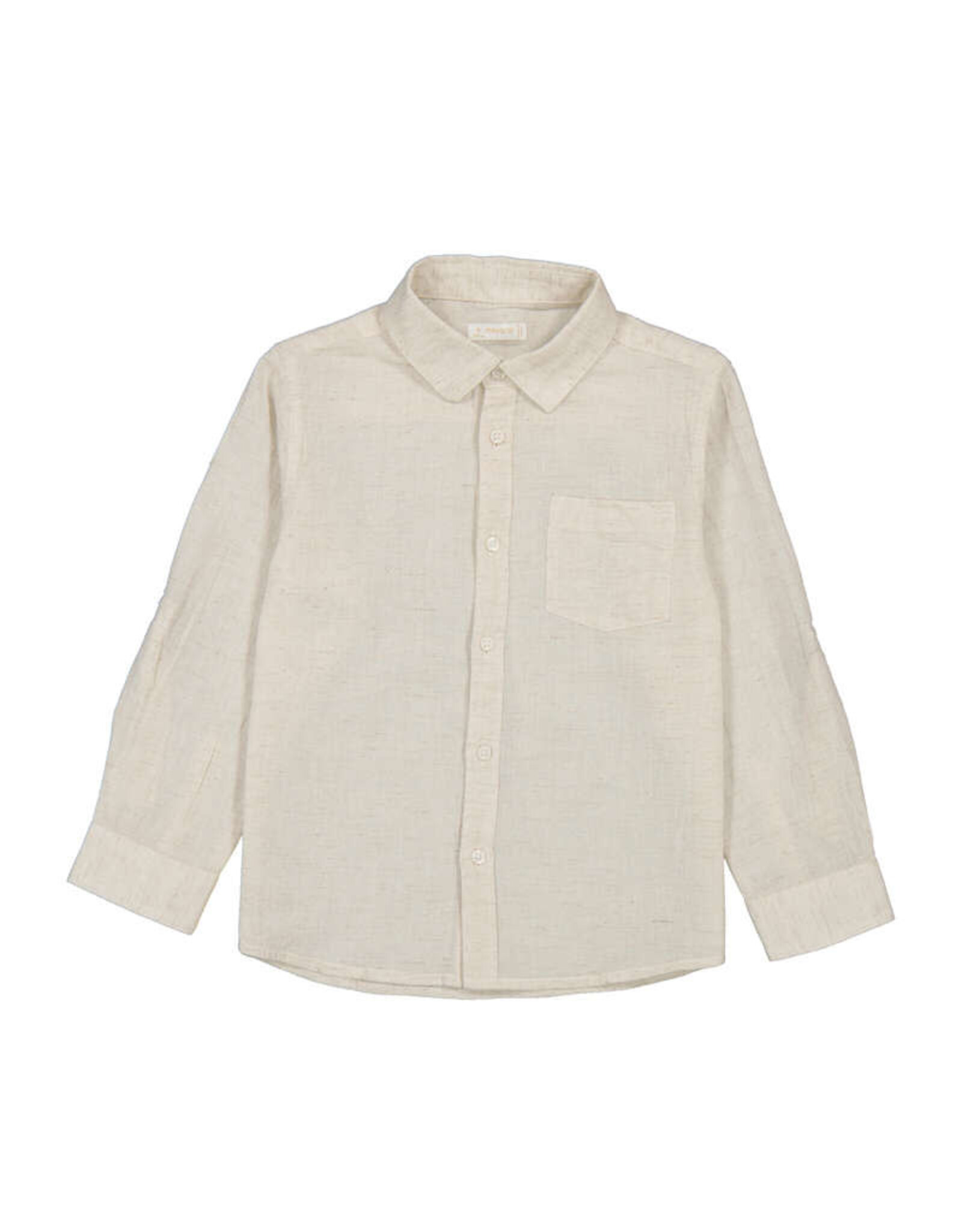Mayoral L/s linen shirt oat mixed ss26