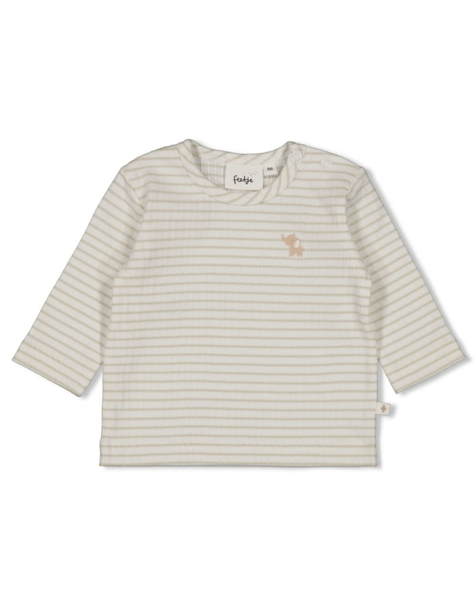 Feetje Longsleeve rib met streep - Elephant Mint