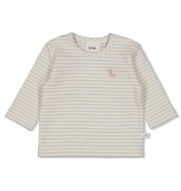 Feetje Longsleeve rib met streep - Elephant Mint