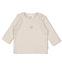 Feetje Longsleeve rib met streep - Honey Bear Zand