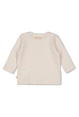 Feetje Longsleeve rib met streep - Honey Bear Zand