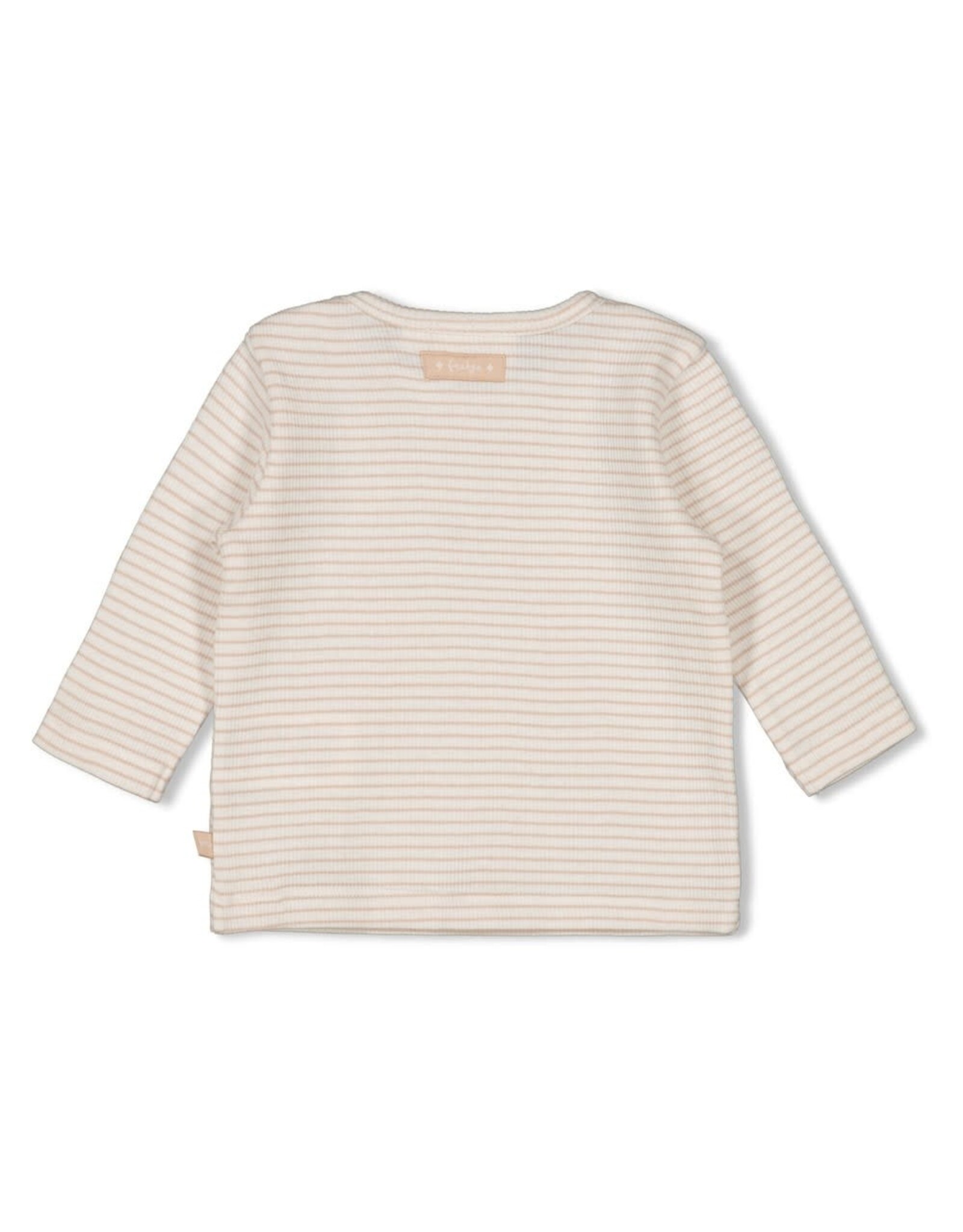 Feetje Longsleeve rib met streep - Honey Bear Zand