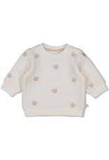 Feetje Sweater AO embroidery - Honey Bear Offwhite
