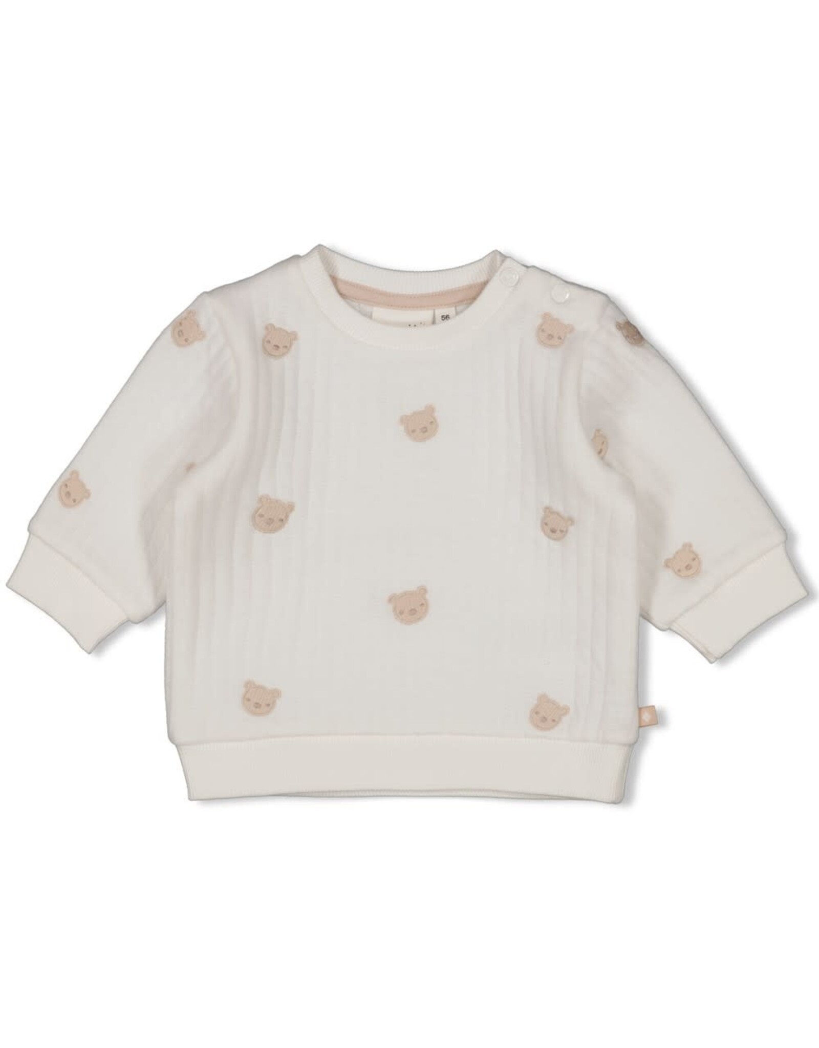 Feetje Sweater AO embroidery - Honey Bear Offwhite