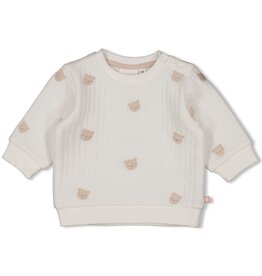 Feetje Sweater AO embroidery - Honey Bear Offwhite