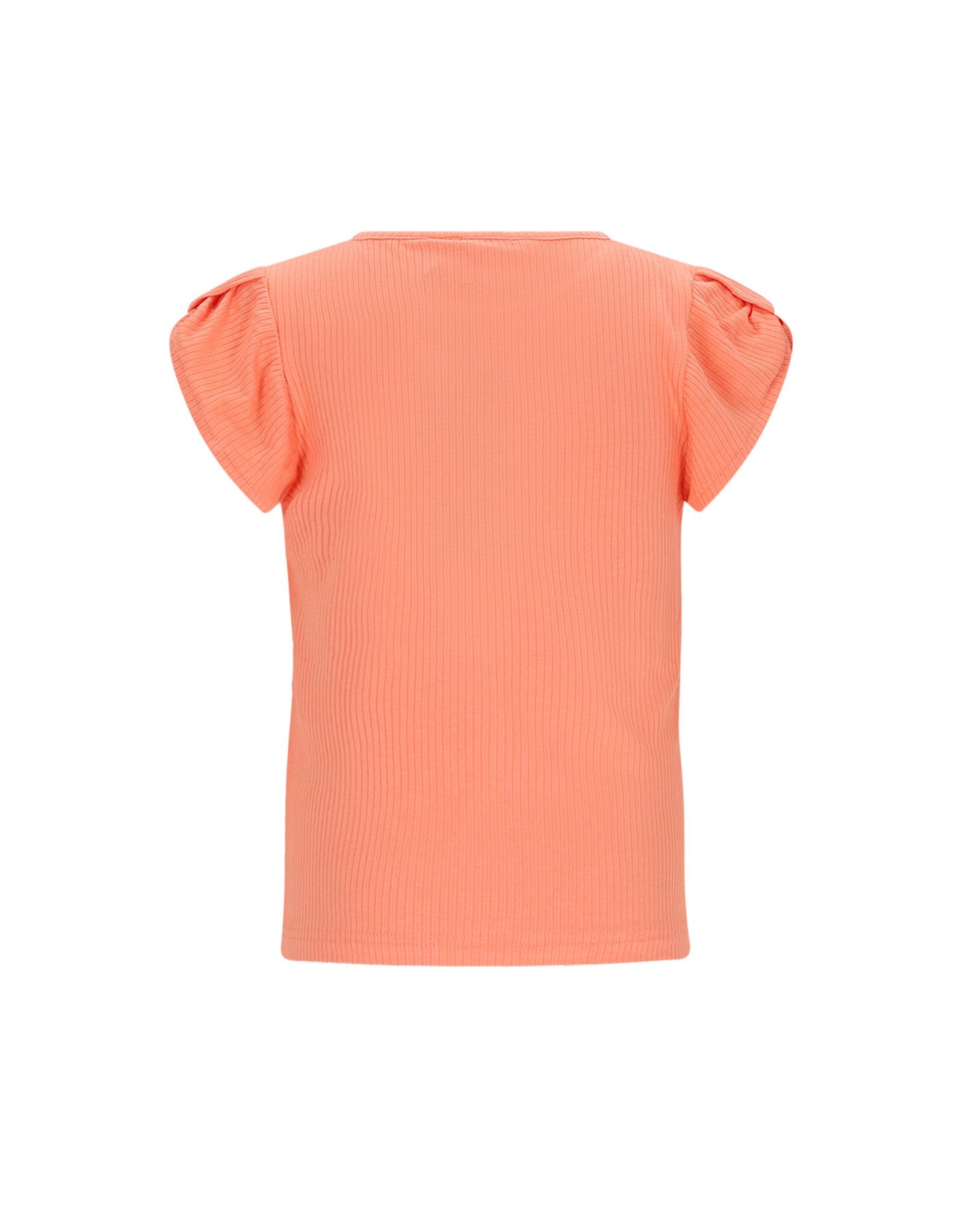 Nono Kapri RibJersey with fancy sleeve Orange Coral