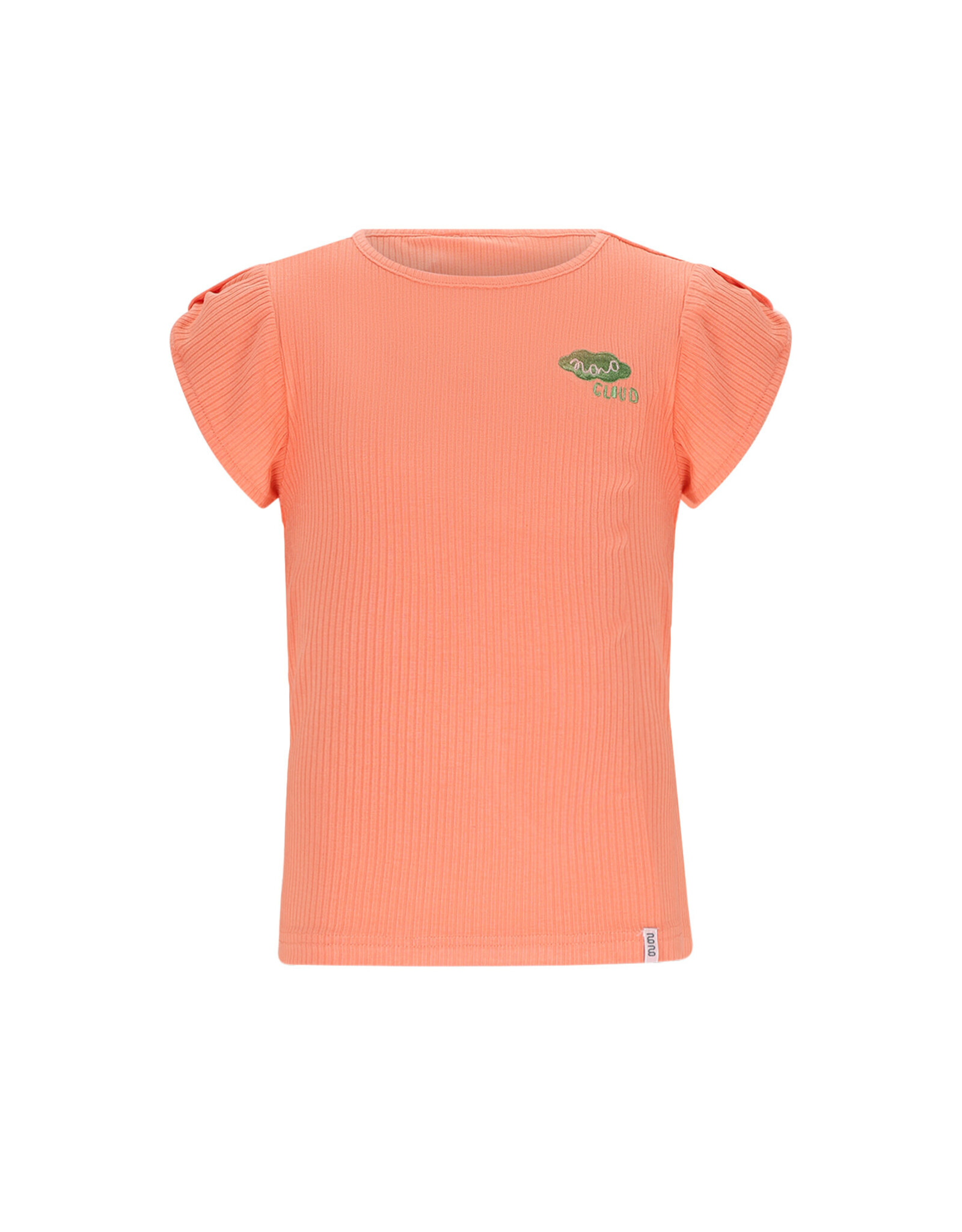 Nono Kapri RibJersey with fancy sleeve Orange Coral