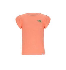 Nono Kapri RibJersey with fancy sleeve Orange Coral