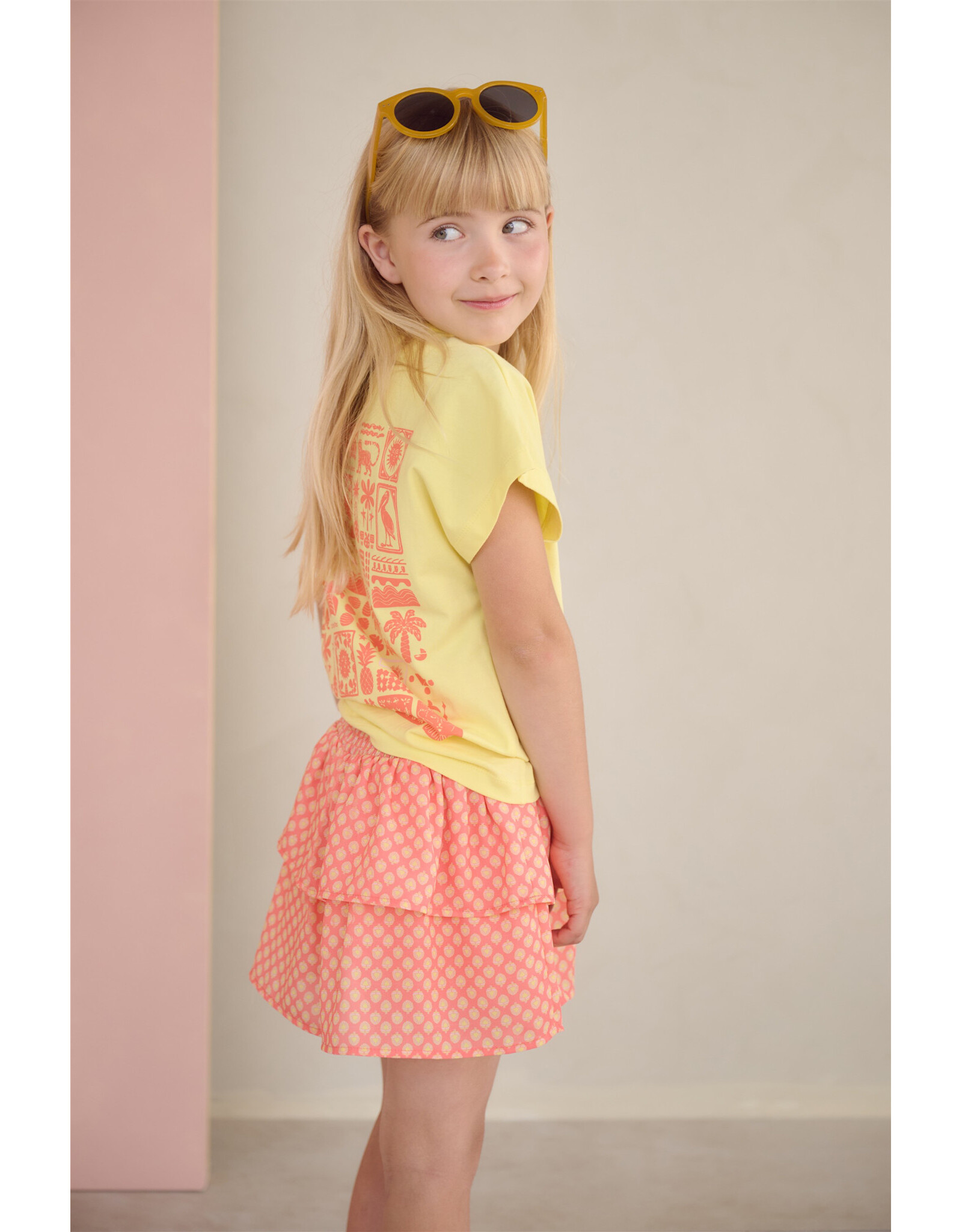 Nono Kate Tshirt S/SL with big back print Light Lemon