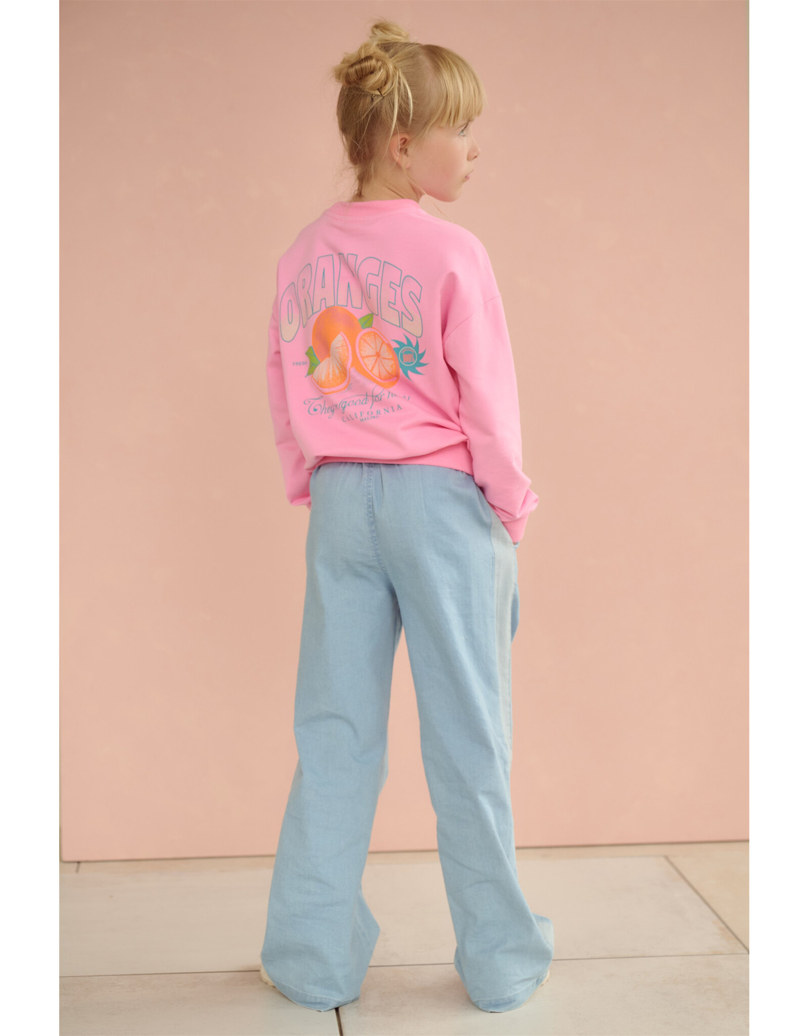 Nono Konono Sweater with Oranged print at back Camelia Pink