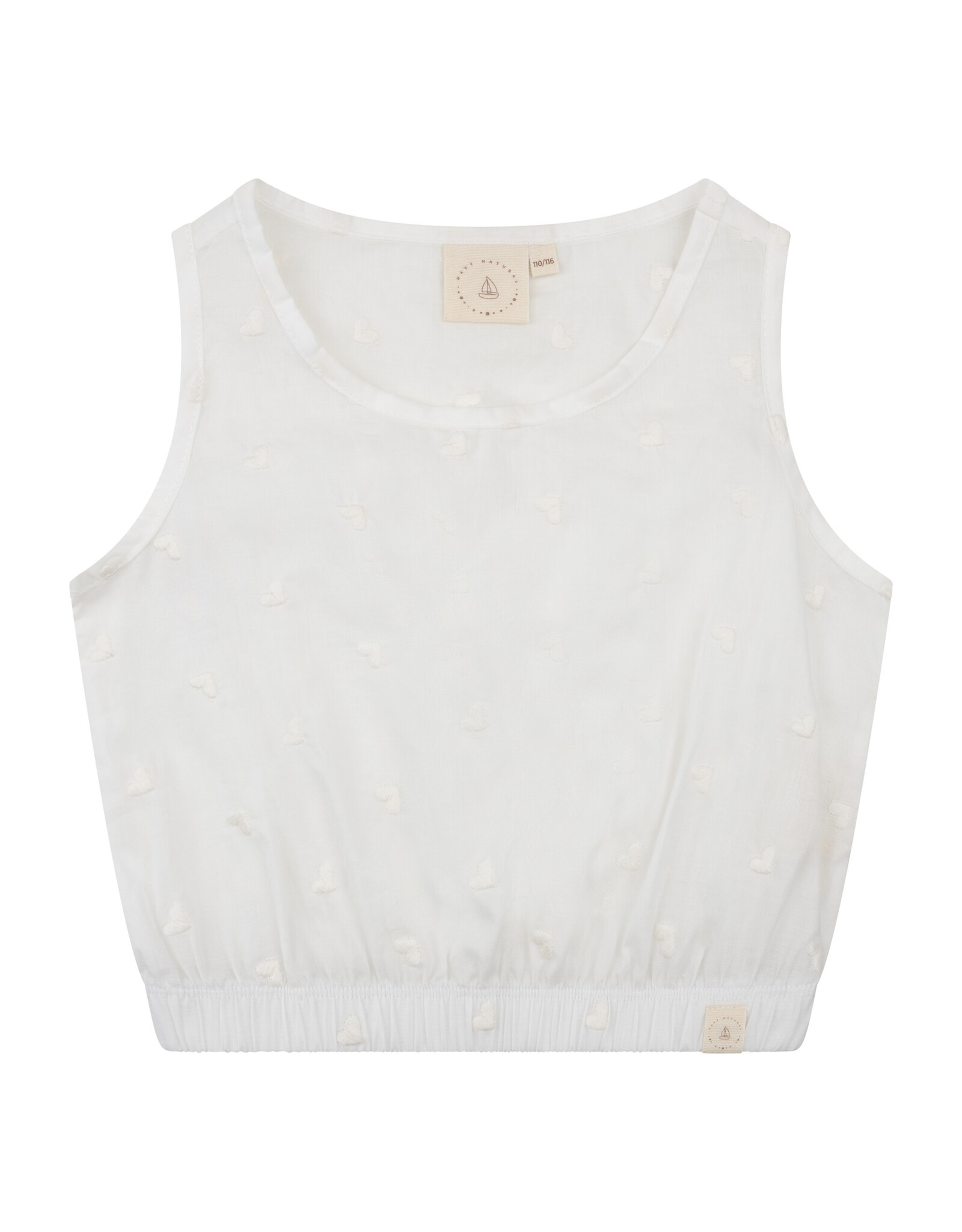 NAVY NATURAL Pippa top white heart broderie