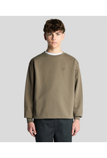 Lyle & Scott Heavy Weight Drop Shoulder Crew X569 Khaki Ash