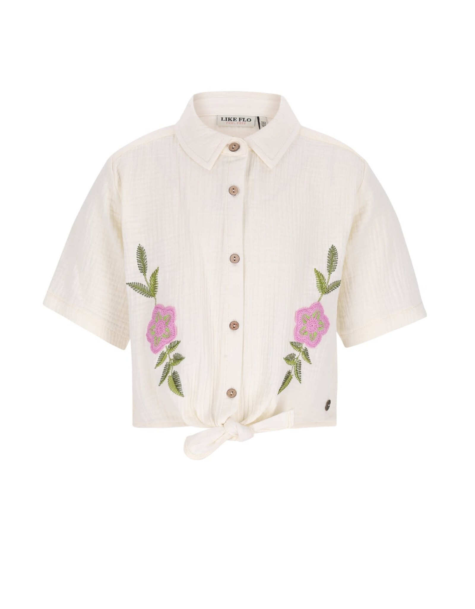 Like Flo Cecile Flo girls knotted oversized blouse Off white