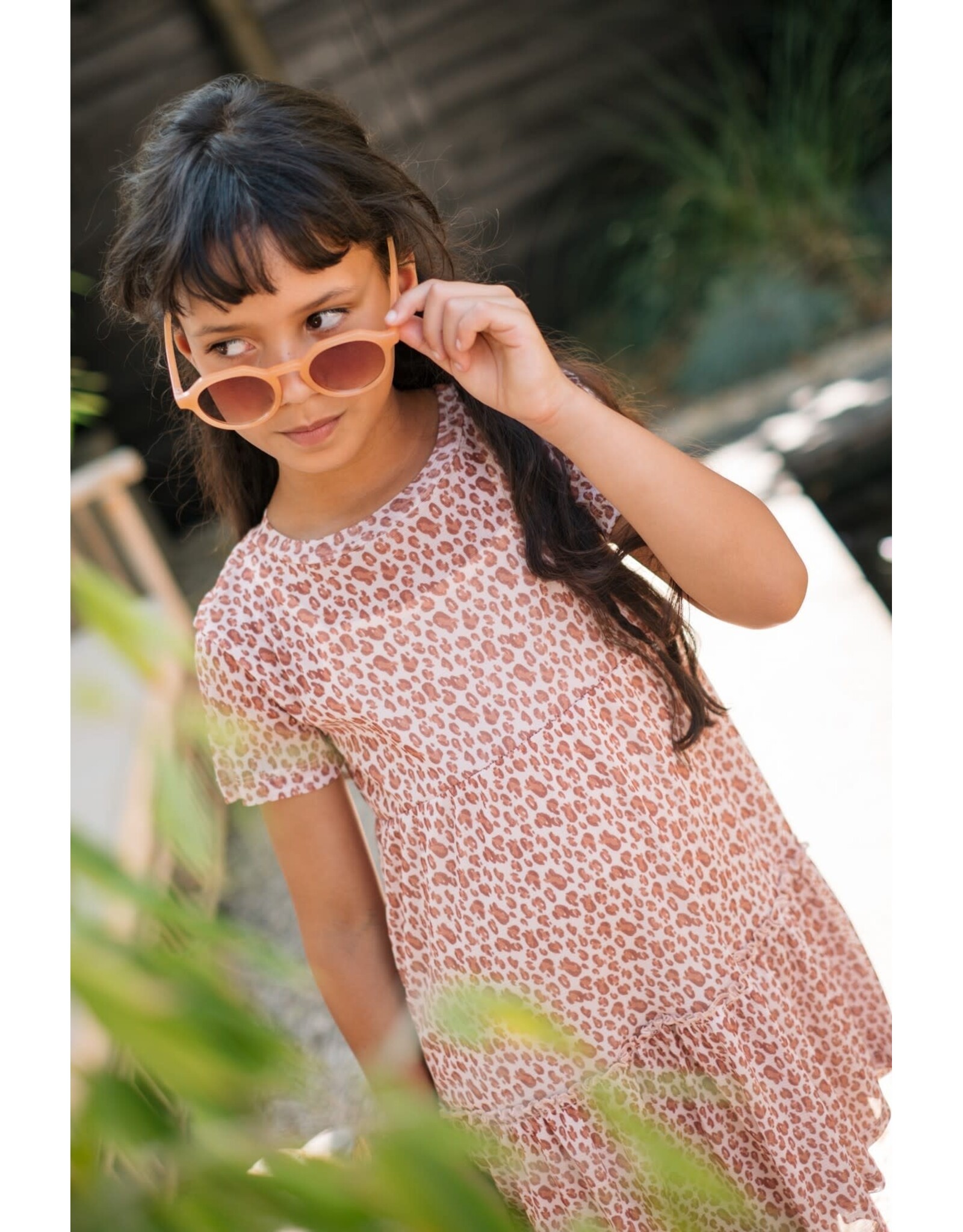 Like Flo Meis Flo girls mesh shirt dress Panther