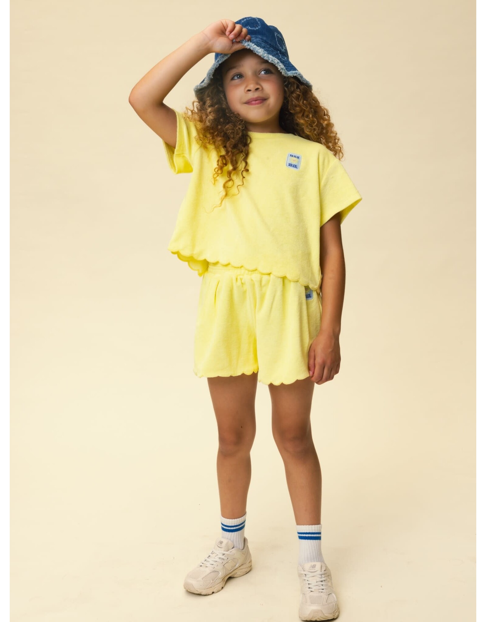 Little Looxs Little Terry Cloth Top SS LEMON s26