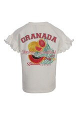 Little Looxs Little Sweater with Ruffles SS Soft white s26