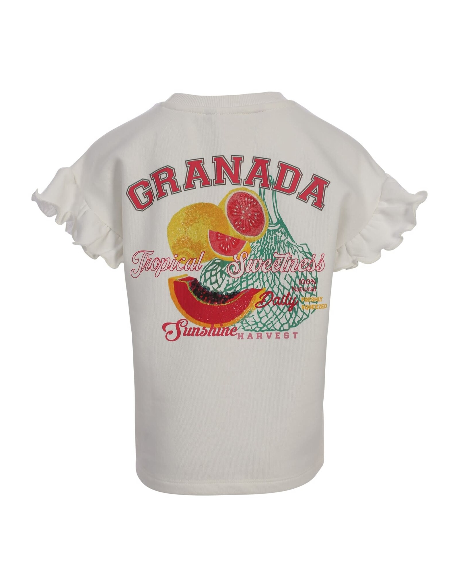 Little Looxs Little Sweater with Ruffles SS Soft white s26