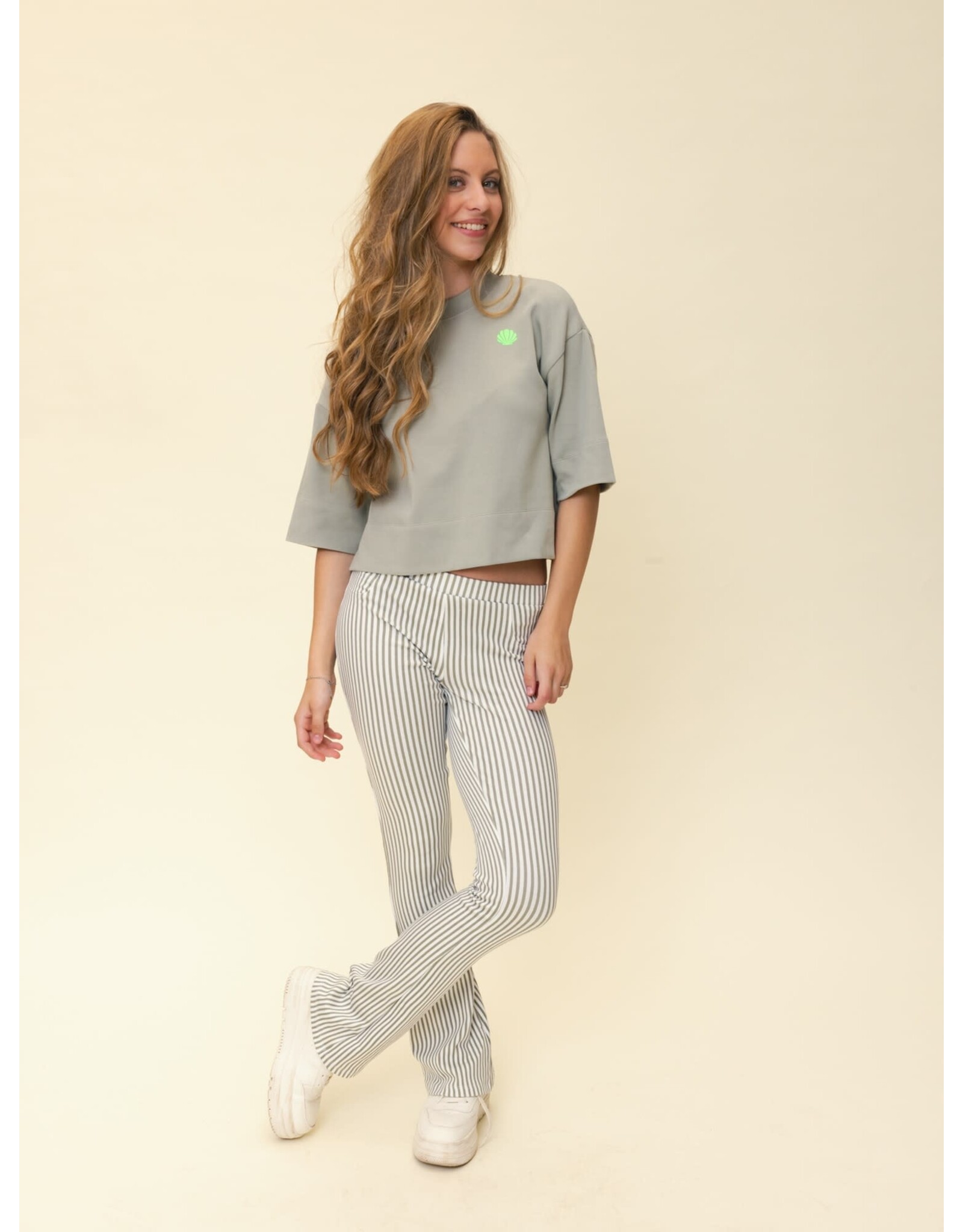 Looxs 10sixteen Flare stripe Pants BEACH STRIPE s26