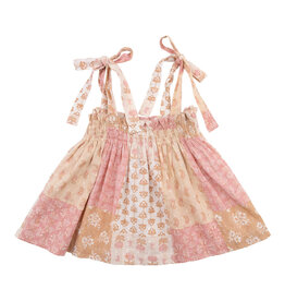 NAVY NATURAL Loe top flower patchwork