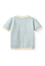 Copenhagen Colors CHECK JACQUARD CARDIGAN DUSTY BLUE CHECK