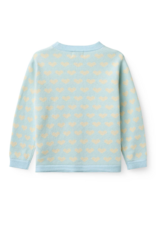 Copenhagen Colors HEART CARDIGAN W. CROCHET EDGE ICE BLUE COMB