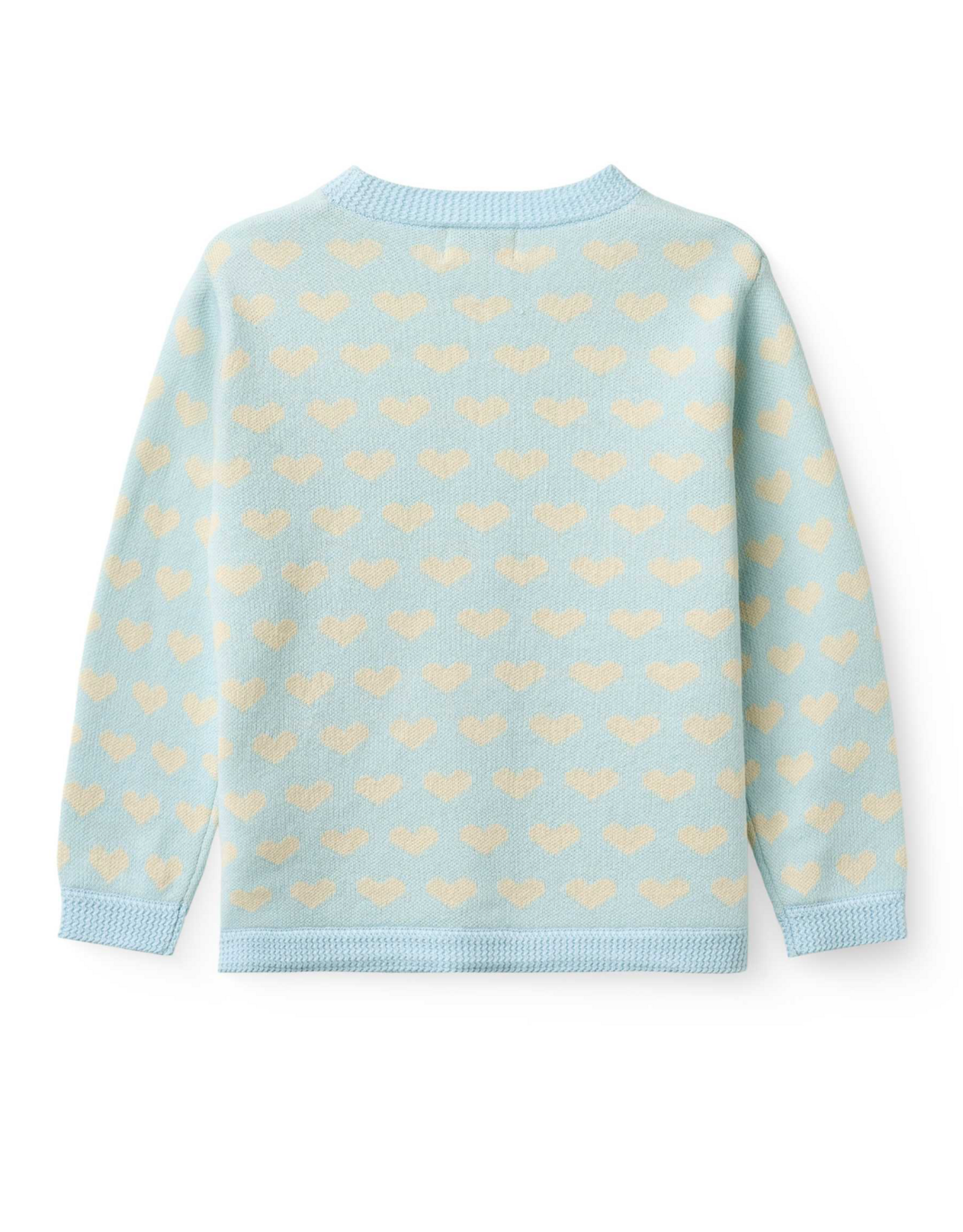 Copenhagen Colors HEART CARDIGAN W. CROCHET EDGE ICE BLUE COMB