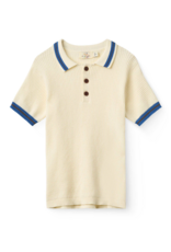Copenhagen Colors KNITTED PATTERN POLO CREAM, BLUE, BROWN COMB.