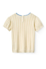 Copenhagen Colors KNITTED POINTELLE SS BLOUSE CREAM