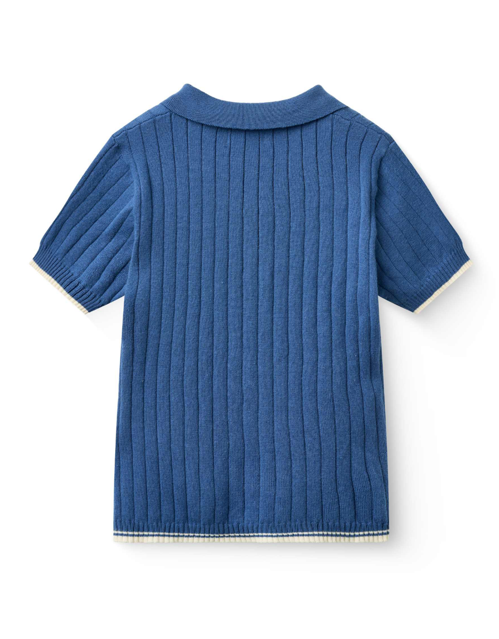Copenhagen Colors RIB KNITTED POLO SHARP BLUE/CREAM COMB.