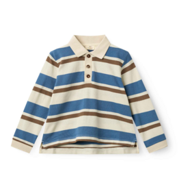 Copenhagen Colors STRIPED PIQUE POLO W. LS SHARP BLUE COMB.