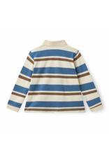 Copenhagen Colors STRIPED PIQUE POLO W. LS SHARP BLUE COMB.