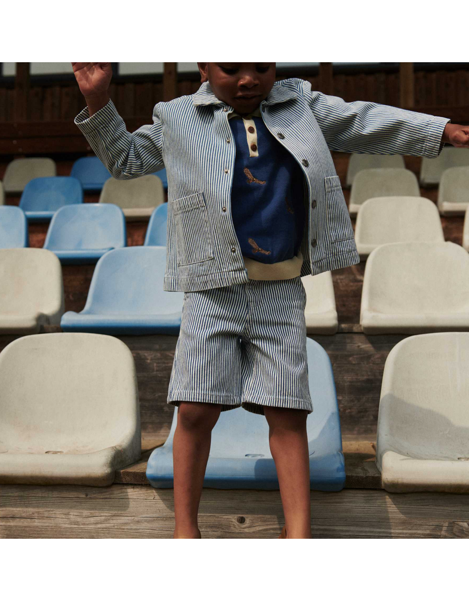 Copenhagen Colors Y/D STRIPE TWILL SHORTS DENIM BLUE STRIPE