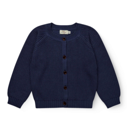 Copenhagen Colors Knitted classic rib Cardigan Navy nos