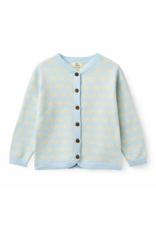 Copenhagen Colors HEART CARDIGAN W. CROCHET EDGE ICE BLUE COMB