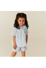 Copenhagen Colors SEERSUCKER BLOUSE W. COLLAR SKY BLUE W CREAM STRIPE