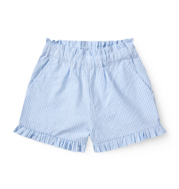 Copenhagen Colors SEERSUCKER GIRLY SHORTS SKY BLUE W CREAM STRIPE