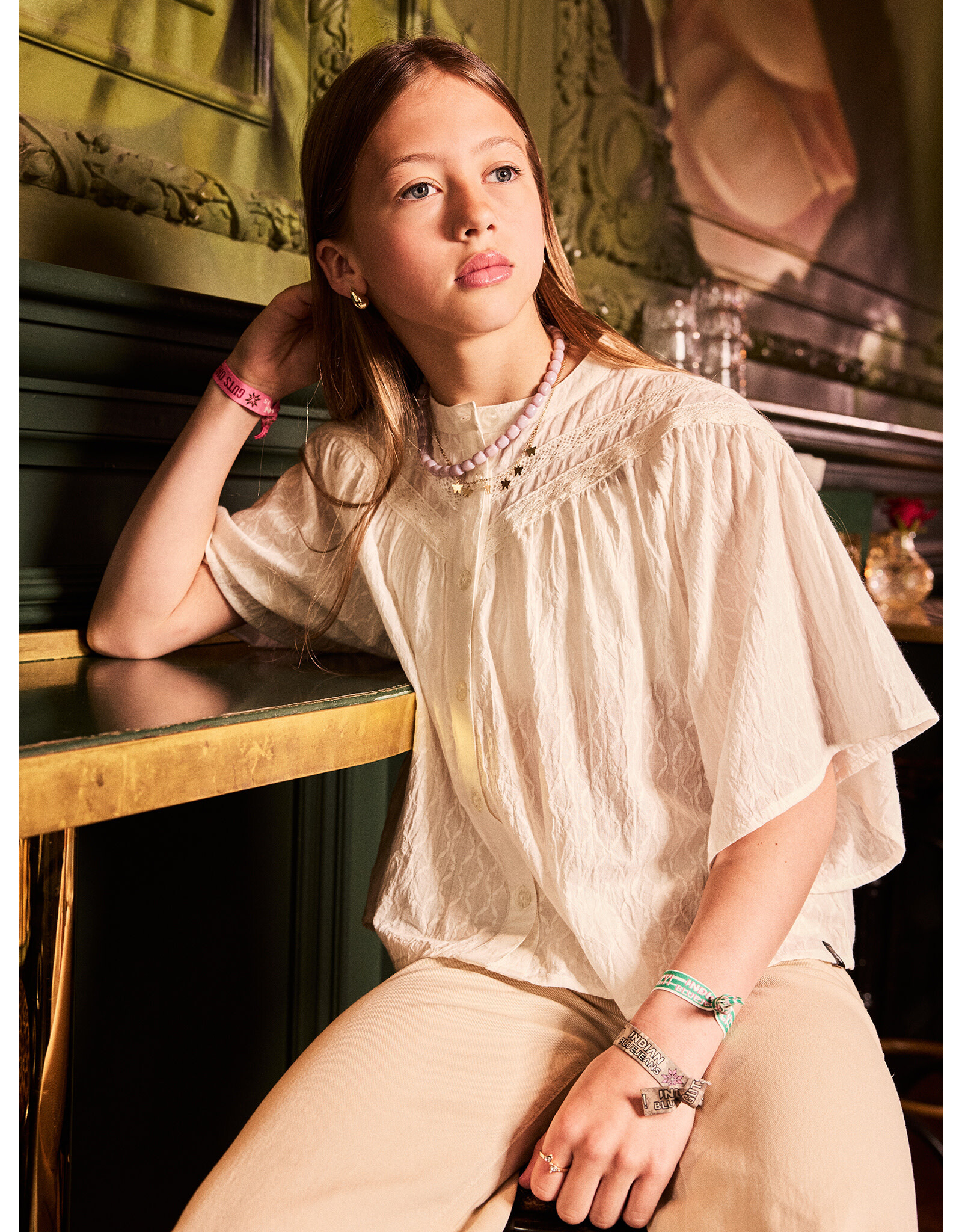 Indian Blue Jeans Shirt Wide Sleeve Cloud