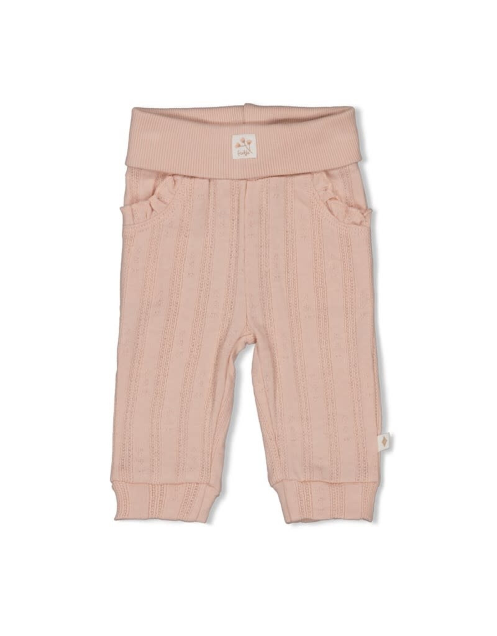 Feetje Broek pointelle rib - Delicate Flower l.Roze