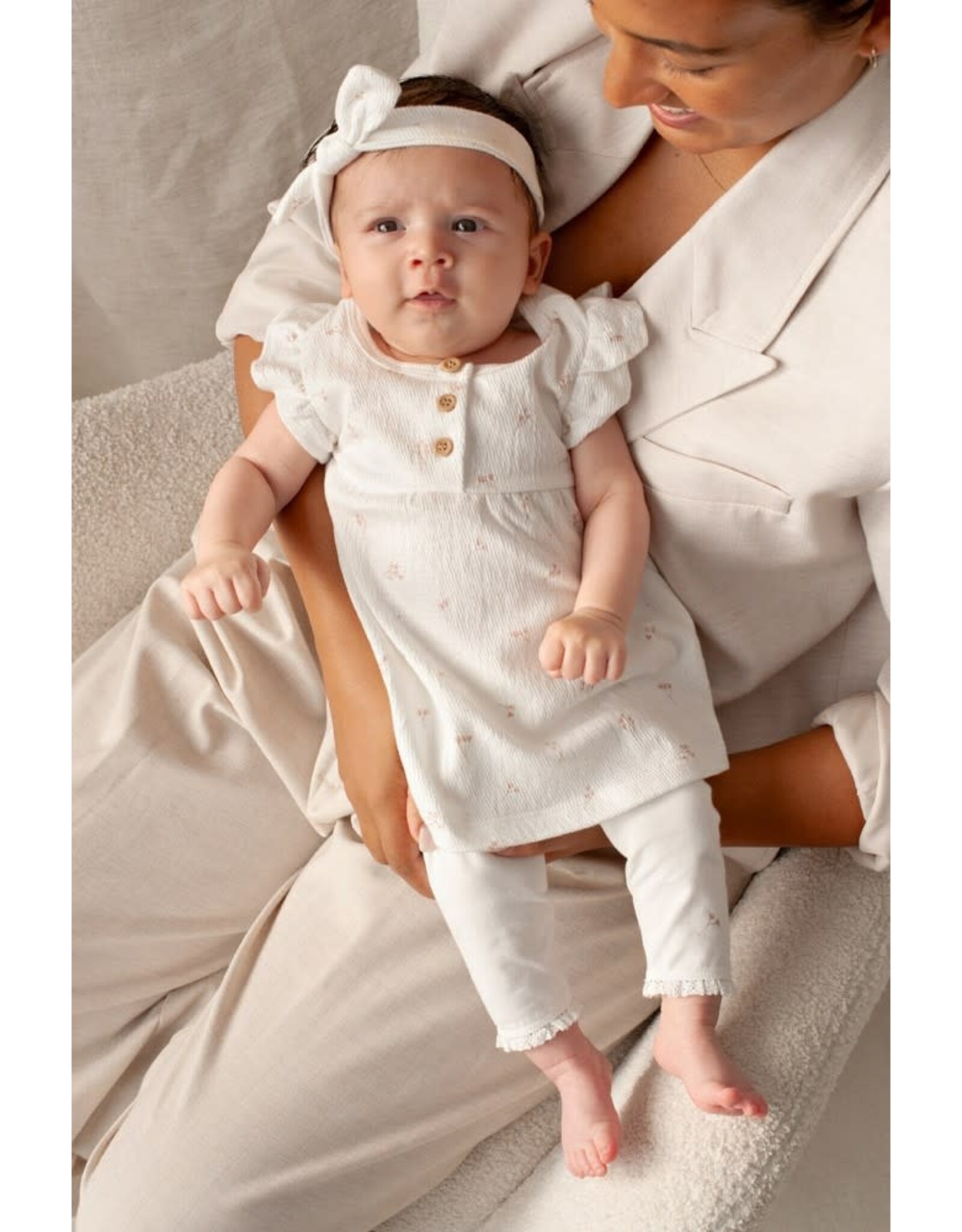 Feetje Jurk crinkle AOP k/m - Delicate Flower Offwhite