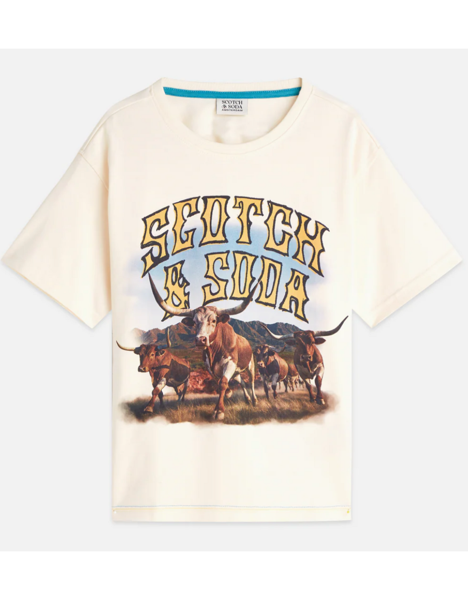 Scotch & Soda FRONT ARTWORK RELAXEDFIT TSHIRT EGGNOG