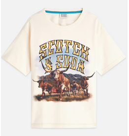 Scotch & Soda FRONT ARTWORK RELAXEDFIT TSHIRT EGGNOG