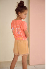 Nono Karen Tshirt S/SL with CIAO print at back Orange Coral