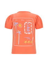 Nono Karen Tshirt S/SL with CIAO print at back Orange Coral